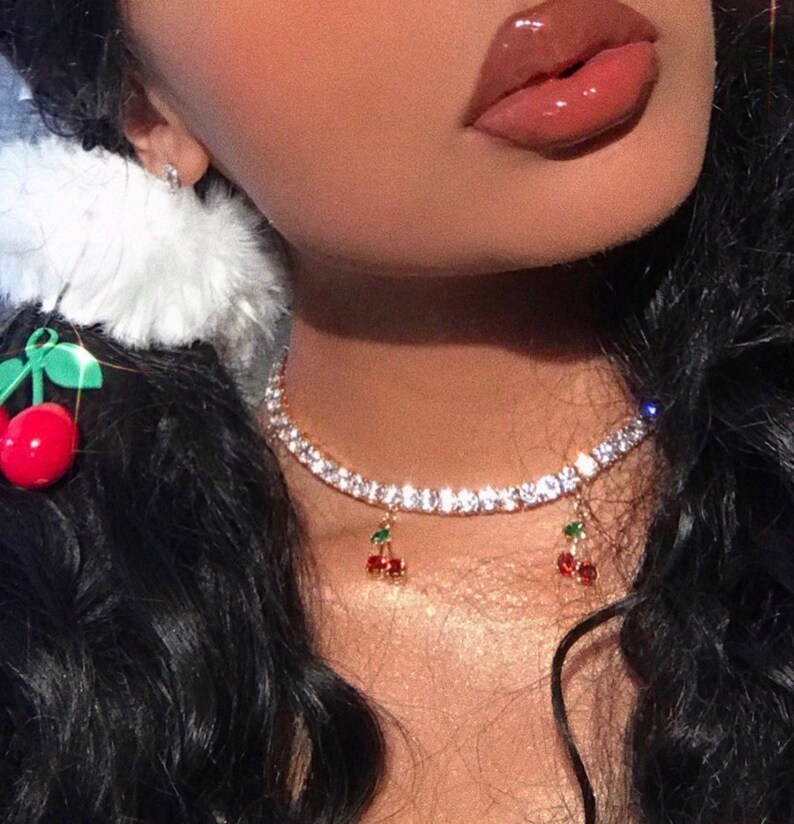 Cherry tennis necklace