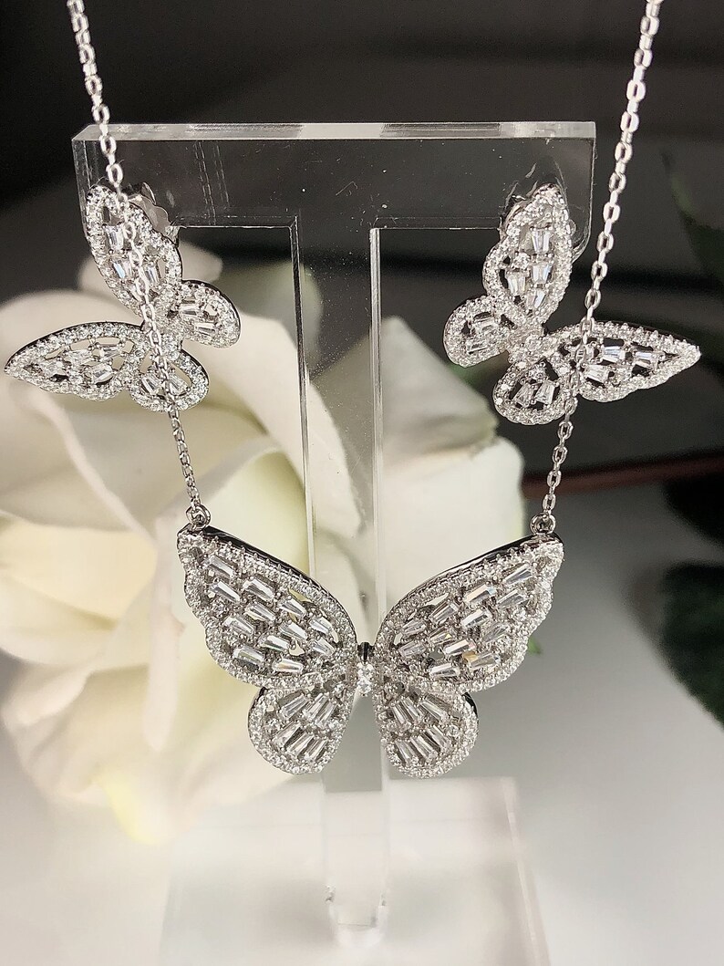 Butterfly necklace and earrings set butterfly necklace,butterfly earrings