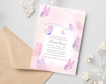 Enchanted To Meet Your Baby Shower Invite Enchanted Shower Invitation EDITABLE Invitation For Baby Shower Minimalistic Invitation Baby