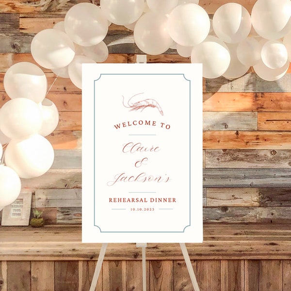 Low Country Boil Welcome Sign EDITABLE Rehearsal Dinner Sign Custom Signage For Charleston Wedding Southern Signage For Coastal Wedding