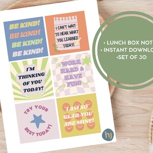 School Lunch Notes Printable Instant Download Back to School - Etsy