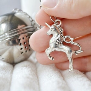 Unicorn Tea Infuser: Silver Plated Charm, Loose Leaf Tea