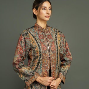 Lang paisley-jack voor dames | Stijlvolle boho-jas | Perfect voor alle seizoenen