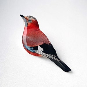 JAY BIRD crystal resin BROOCH, Jay pin, Original Polygons Designed Brooch of Jay