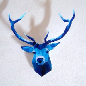 Blue DEER crystal resin BROOCH, Deer Pin, Oiginal Designed Brooch of Deer, Deer Polygons Brooch, Deer Design, Animal Design, Deer Brooch