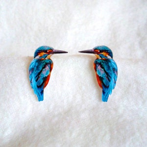 KINGFISHER STUD EARRINGS, surgical stainless steel 316L, crystal resin