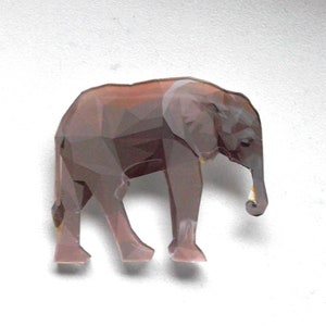 BABY ELEPHANT crystal resin BROOCH, Baby Elephant Pin, Oiginal Designed Brooch of Baby Elephant, Elephant Polygons Brooch