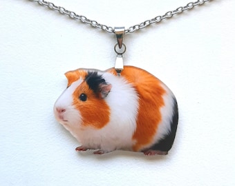 GUINEA PIG NECKLACE, surgical stainless steel (316L - hypoallergenic metal)