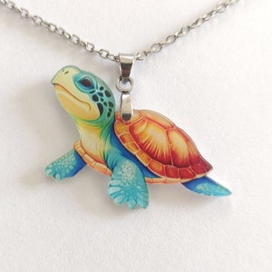 TURTLE NECKLACE, surgical stainless steel image 1