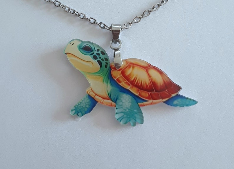 TURTLE NECKLACE, surgical stainless steel image 3