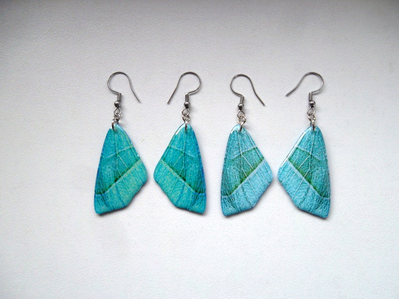 fantasy earrings green color Butterfly Wings Earrings blue surgery steel Butterfly Wings Jewelry crystal resin colorful earrings