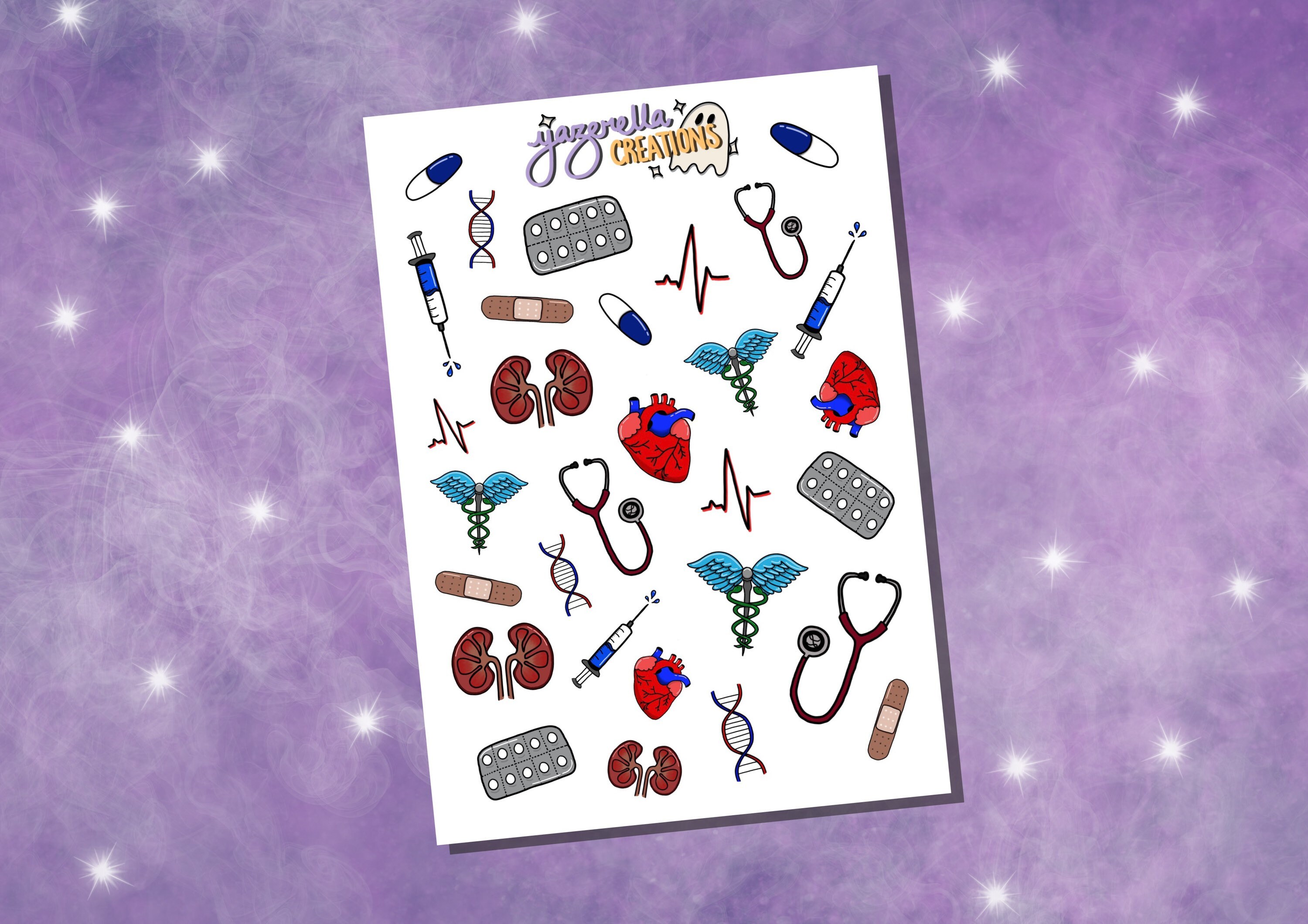 Medical Sticker Sheet Nursing Sticker Sheet Journal | Etsy