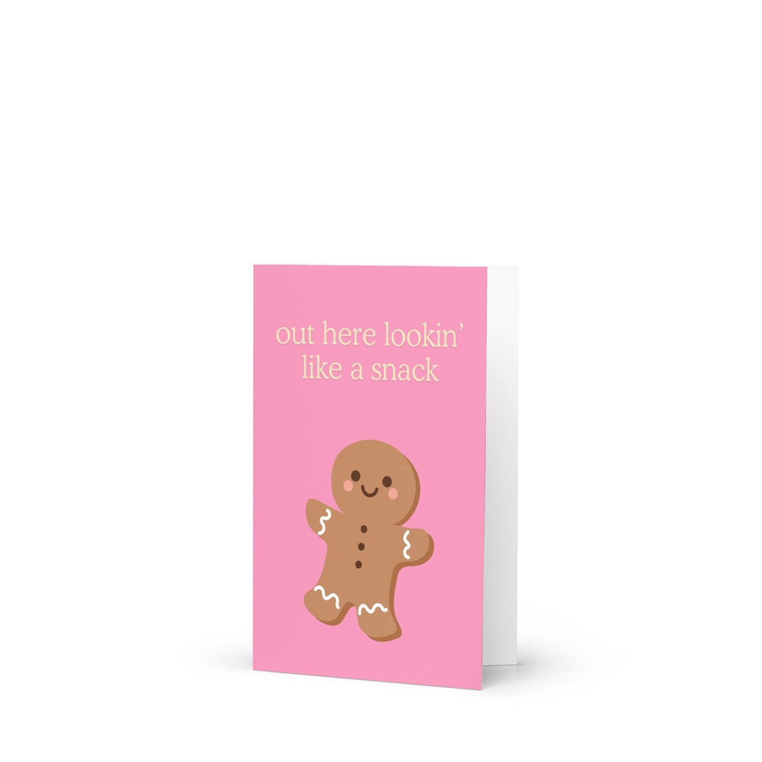 gingerbread-funny-holiday-card-pink-christmas-card-cute-holiday