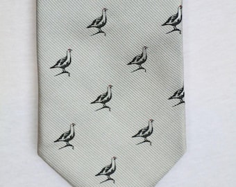 Gray Goose Pattern Necktie, Playful Animal Men's Accessory