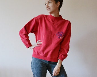 Vintage esprit sweatshirt, red sweatshirt, cotton sweatshirts for woman