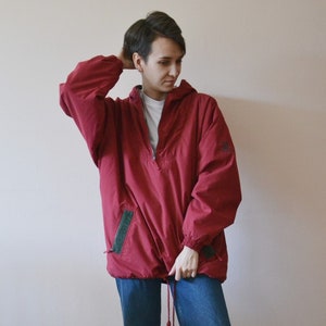 Vintage SKIFI Outdoor Jacket / Retro Fall Jacket  / 80s / 90s / Unisex Oversize Red Jacket / Zip Up Bomber / Red Sports Jacket