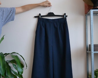 Vintage Navy Blue Skirt with Pockets - 60s Style
