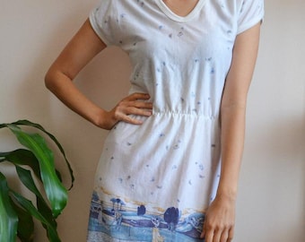 90s White Cotton Summer Dress: Vintage Made in Denmark