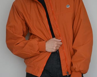 Vintage 90s North Sails Unisex Orange Jacket • Made in Italy • Retro Streetwear Windbreaker
