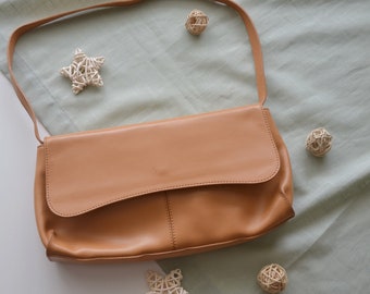 Bolso vintage de piel beige/Luana/Italia