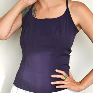 Vintage 90s open-back top in purple