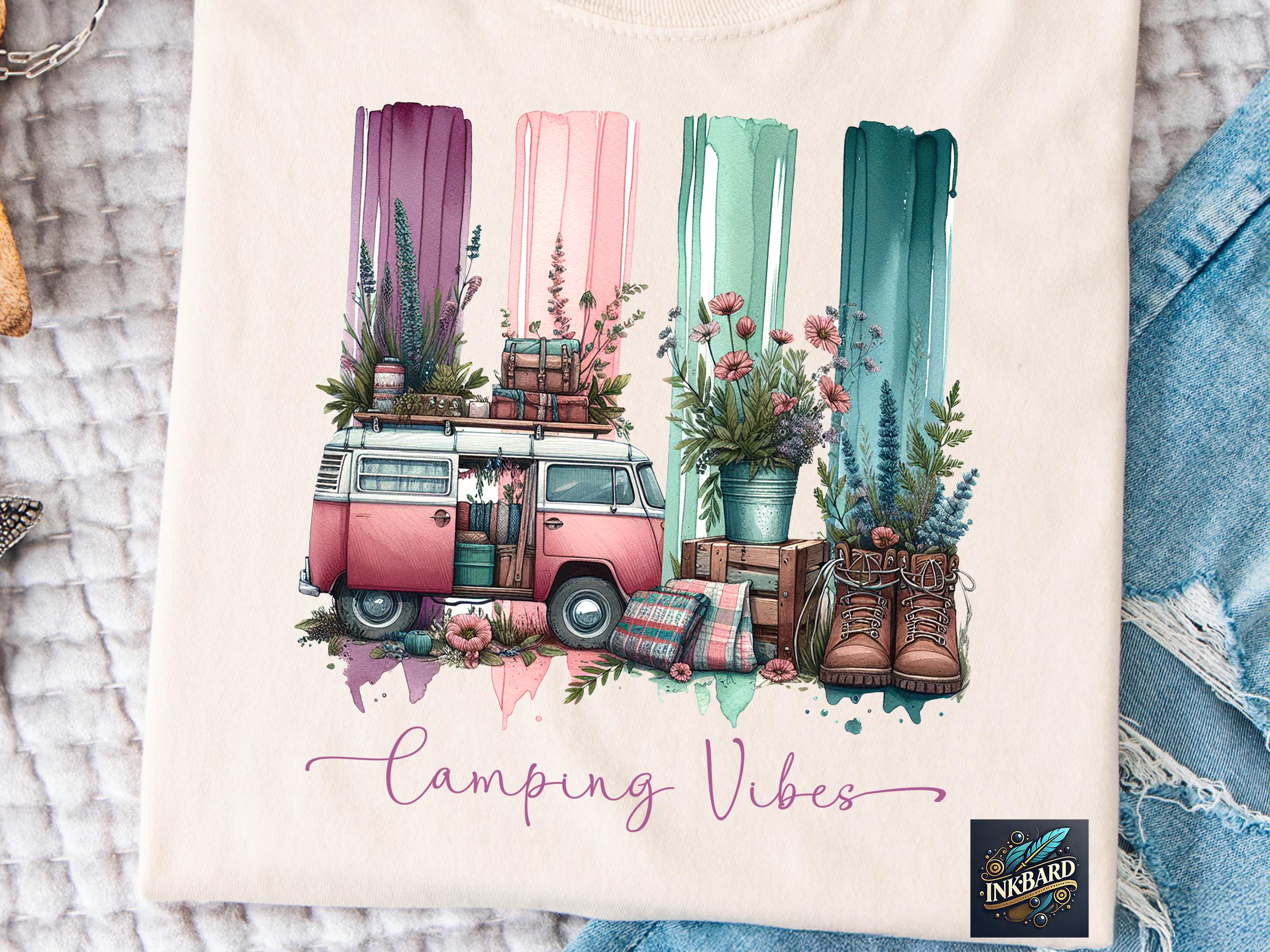 Camping Camper Campout Mode Vibes Life Adventure Wilderness RV Sublimation Shirt Design, PNG Instant Digital Download Only, Tshirt