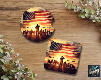 Veterano patriottico, soldato, auto, sottobicchiere, sublimazione, PNG, download digitale, design istantaneo, solo per uso commerciale.