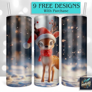 Christmas Reindeer Lights 20 oz Skinny Tumbler Sublimation Design Digital Download PNG Instant DIGITAL ONLY, Tumbler Wrap