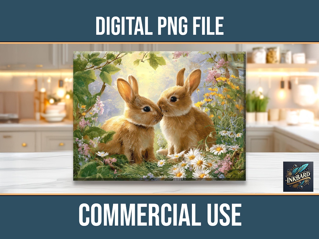 Cute Bunnies Rabbit Easter Spring PNG Sublimation Digital Download ...