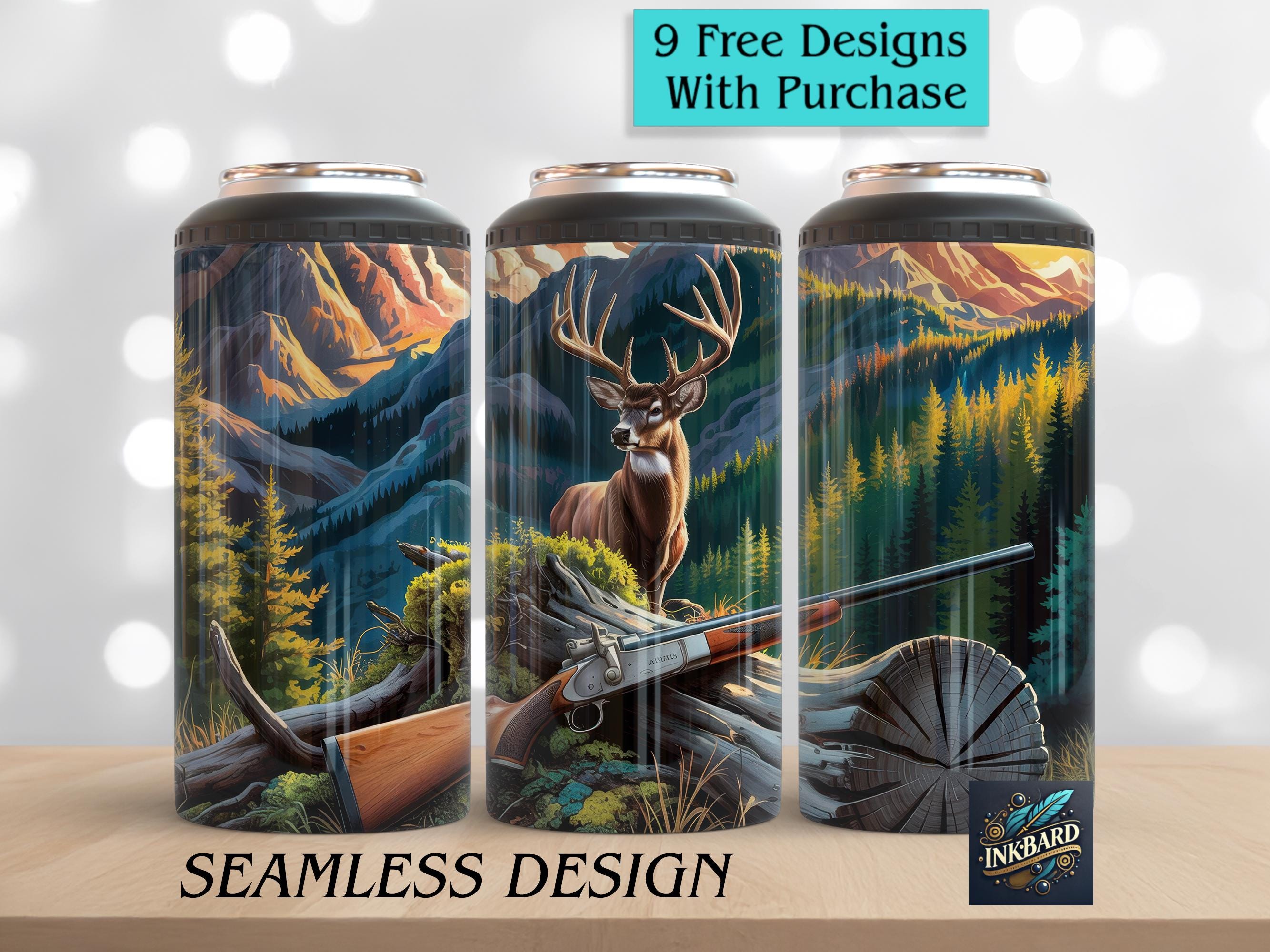 Hunting Deer 4 in 1 Can Cooler Wrap Seamless 16oz Digital Only ...
