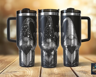 Niedliches Valentinstag romantisches 40 Unzen Tumbler Wrap Design für die Lasergravur SVG PNG Digitale Datei