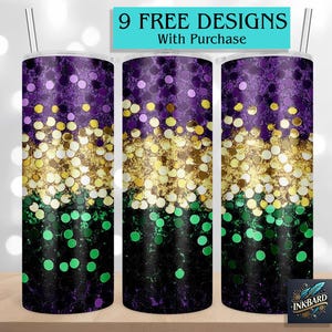 Sequin Mardi Gras Glitter Seamless 20 oz Skinny Tumbler Sublimation Design Digital Download PNG Instant DIGITAL ONLY Tumbler Wrap