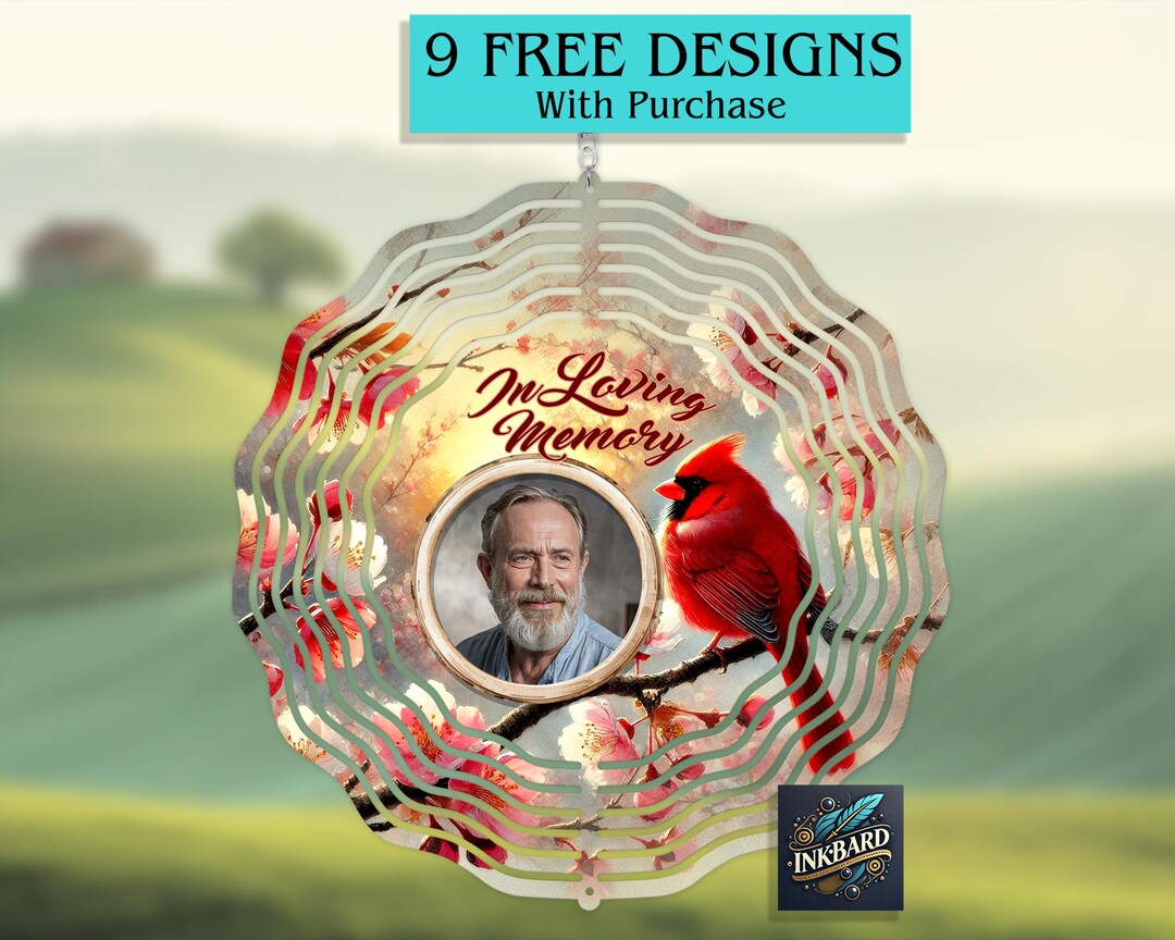 In Loving Memory Memorial Cardinal Add Your Photo Windspinner ...