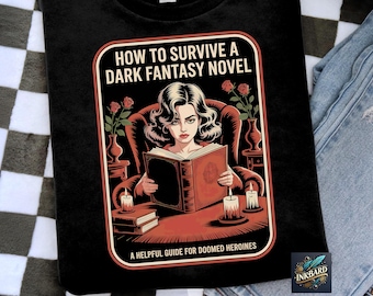 Lustige dunkle Fantasy Romanze Buch Shirt Retro Vintage Bücherwurm Halloween Sublimation Shirt Design Tshirt PNG Sofortiger digitaler Download nur