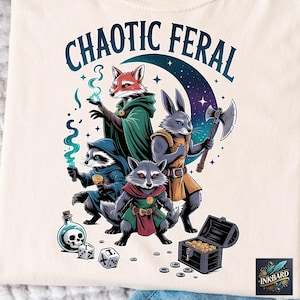 Tabletop Gaming Funny Chaotic Feral Fantasy RPG Shirt Sublimation Shirt Design Tshirt PNG Instant Digital Download Only