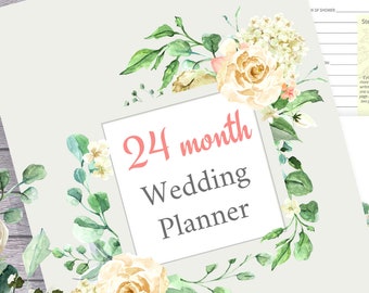 24-Month Wedding Planner - DIY Printable PDF Download for your binder, notebook, organizer - timeline, dividers, included