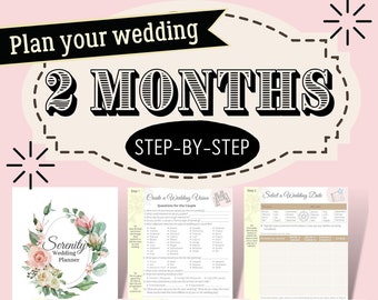 2-Month Wedding Planner - DIY wedding planner book - Printable wedding planner PDF Download to help you with wedding planning today