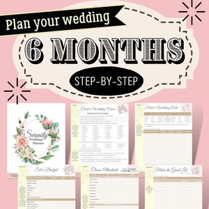 6-month Wedding Planner - DIY Wedding Planner Book - Printable Wedding ...