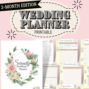 2-Month Printable Wedding Planner - DIY wedding planner book -  PDF Download to help you with wedding planning today