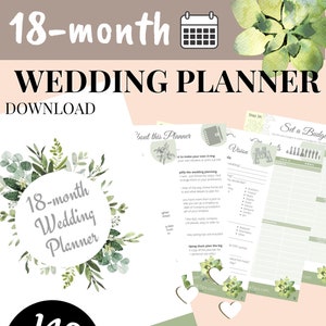 18-Month Wedding Planner Printable / mother of the bride planner / wedding checklists / wedding organizer / DIY wedding planning binder pdf