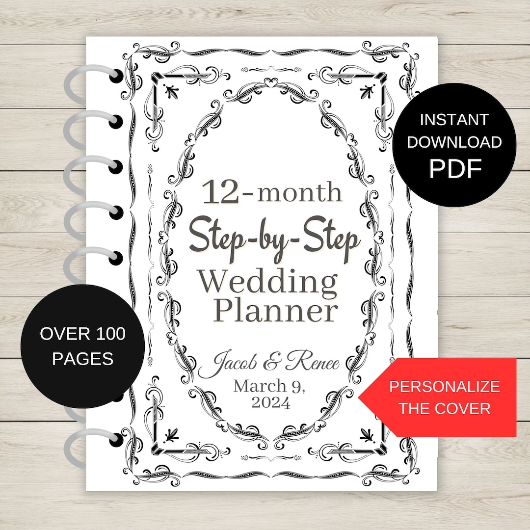 12-month Wedding Planner Printable Step-by-step Wedding Guide for Your Wedding Planning Notebook ...