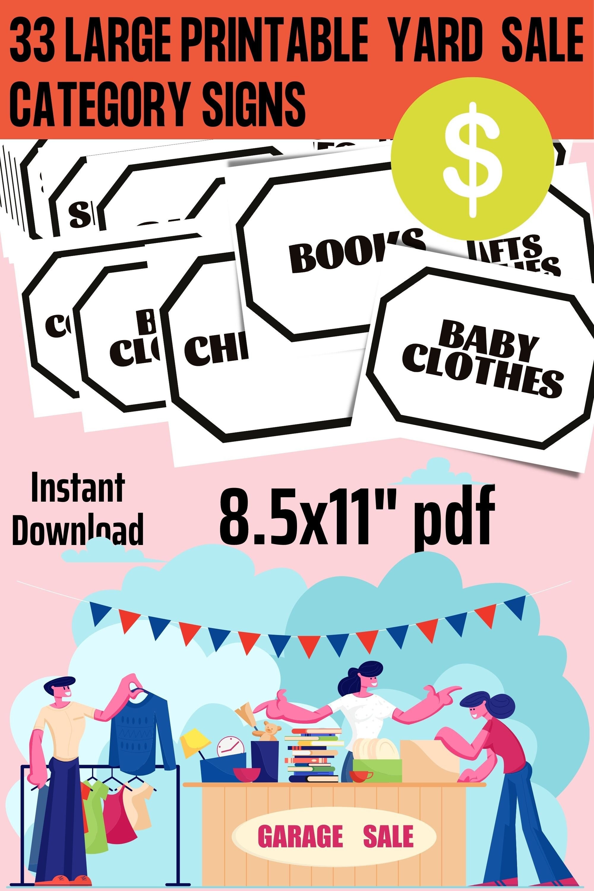 Printable Baby Clothes Yard Sale Sign