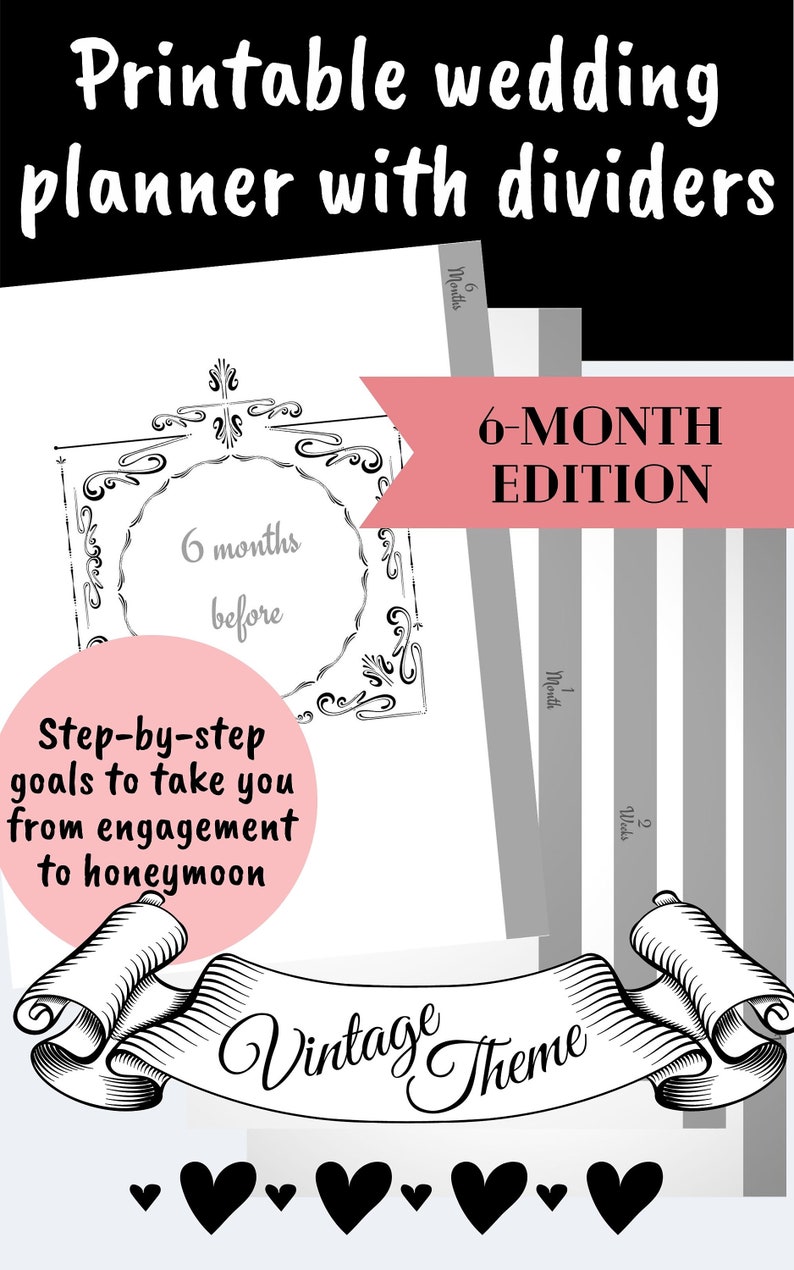 6-month Wedding Planning Binder Printable / Wedding Planner PDF / DIY ...