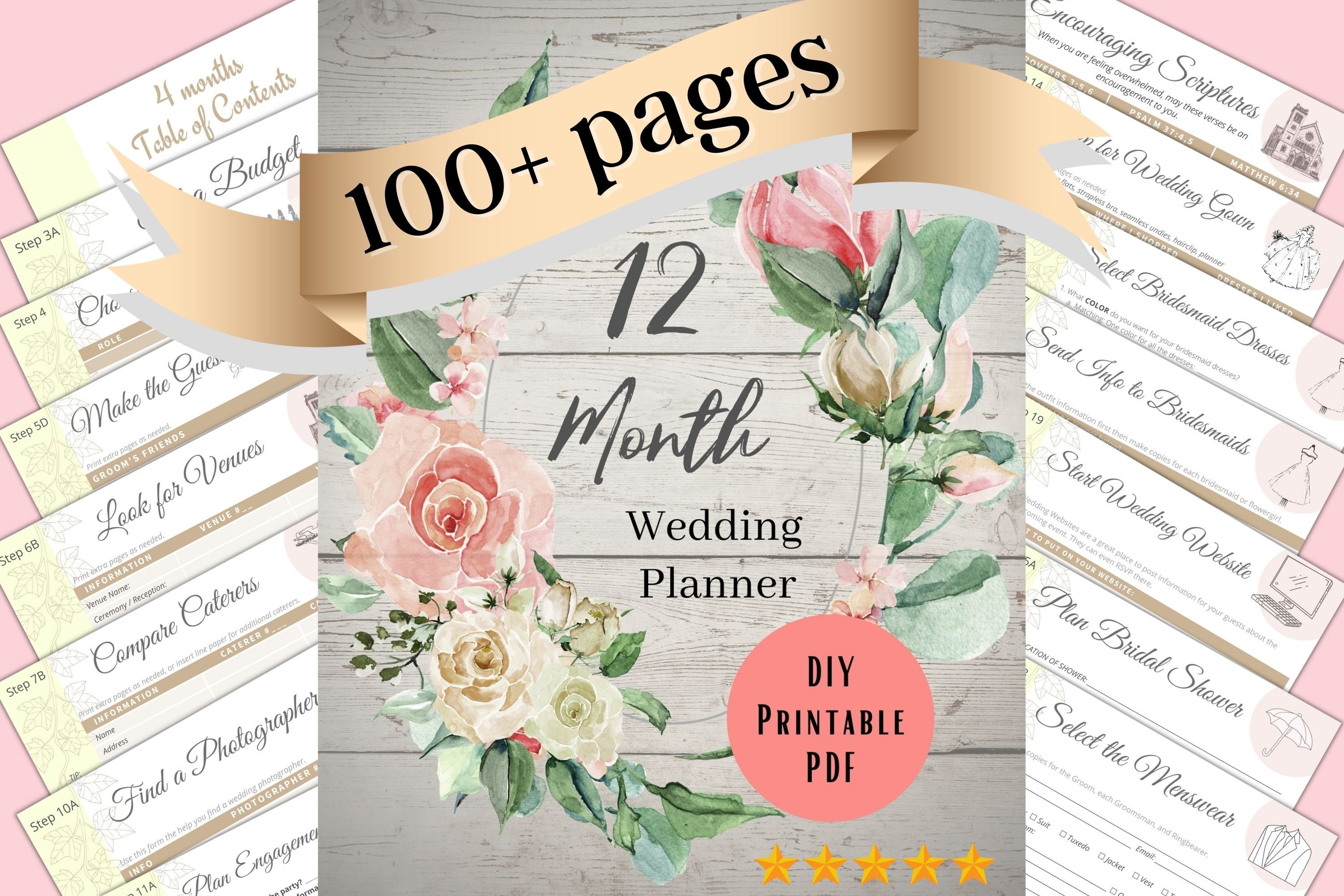 12-Month Wedding Planner DIY wedding planner book | Etsy