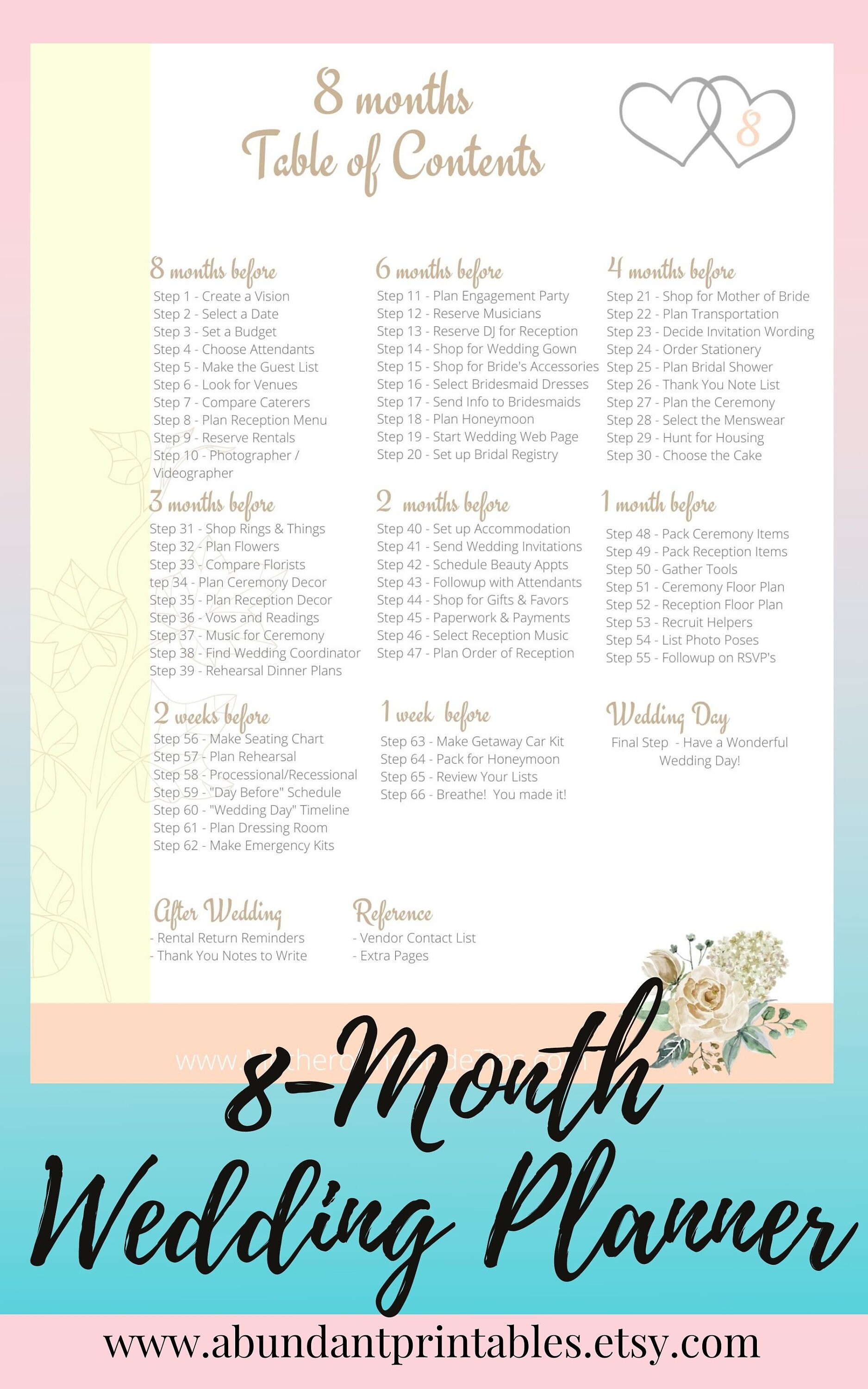8 month Wedding Planner DIY Wedding Planner Book Printable Wedding 8-month-wedding-planner-diy-wedding-planner-book-printable-wedding