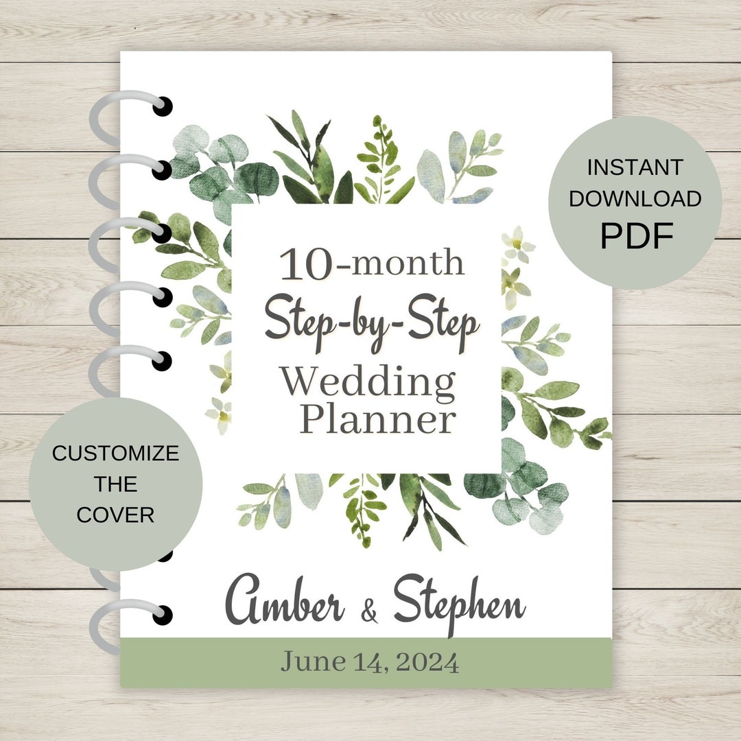 10-month Wedding Planner Printable Step-by-step Wedding Guide for Your Wedding Planning Notebook ...