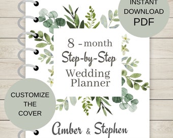 8-Month Wedding Planner printable step-by-step wedding guide for your wedding planning notebook- PDF Digital Download for wedding binder