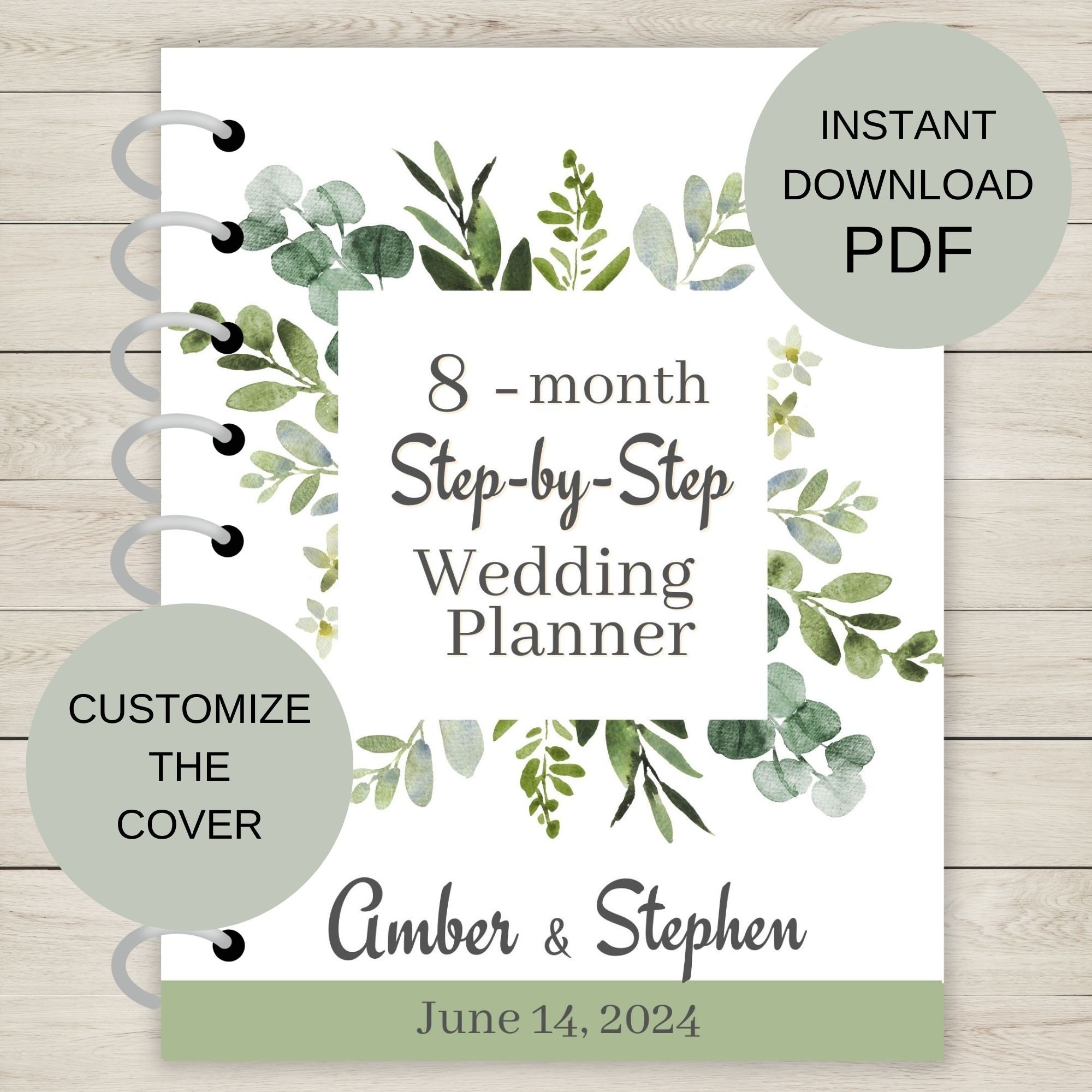 8-month Wedding Planner Printable Step-by-step Wedding Guide for Your Wedding Planning Notebook ...