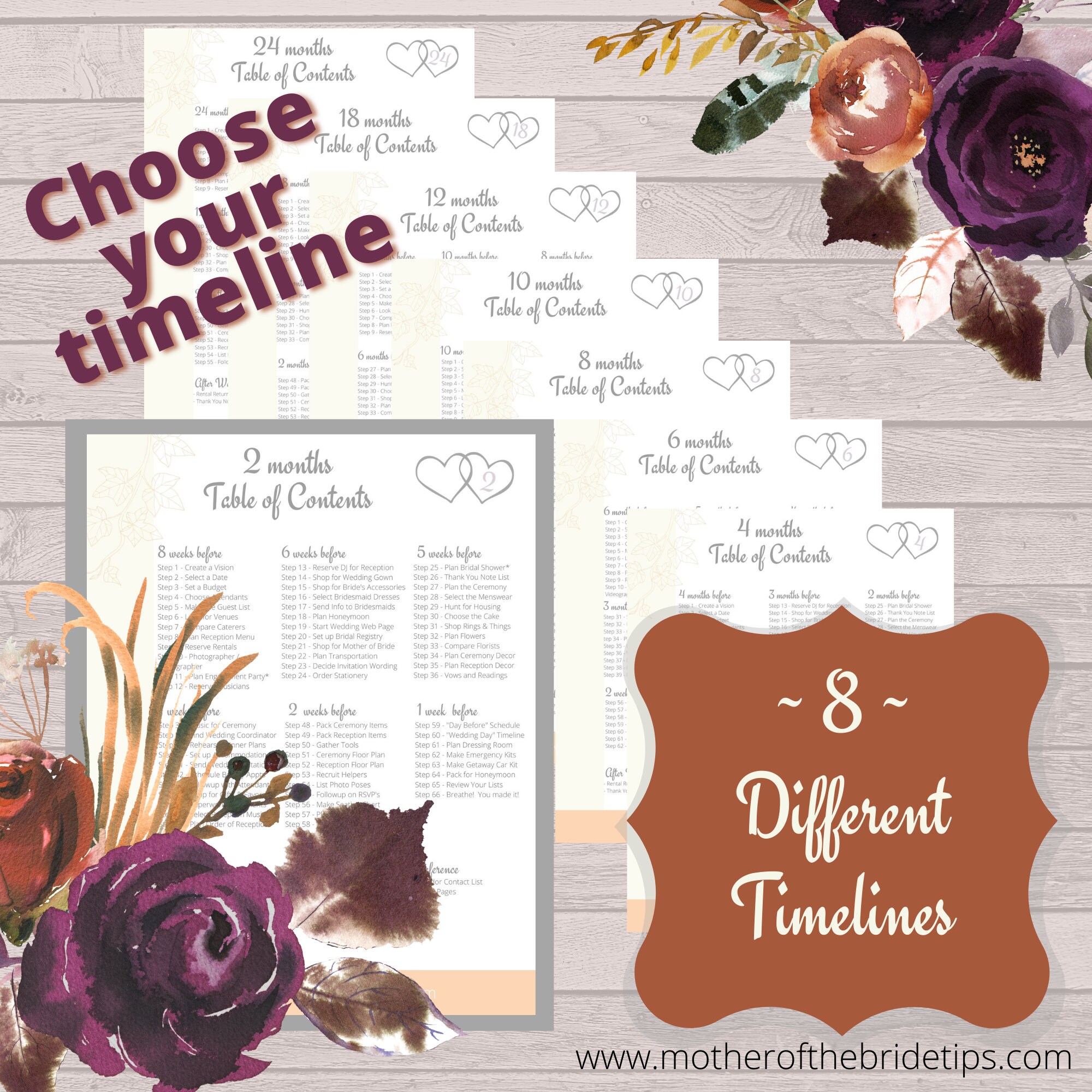 Step-by-step Printable Wedding Planner PDF Download - Boho Theme ...