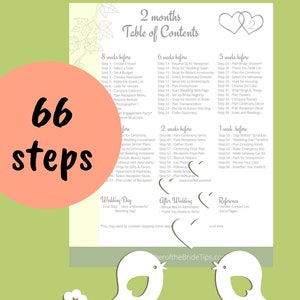 2-month Printable Wedding Planner - PDF Download With Wedding Timeline ...